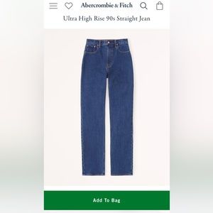Abercrombie Ultra High Rise 90s Straight Jeans in Dark Wash